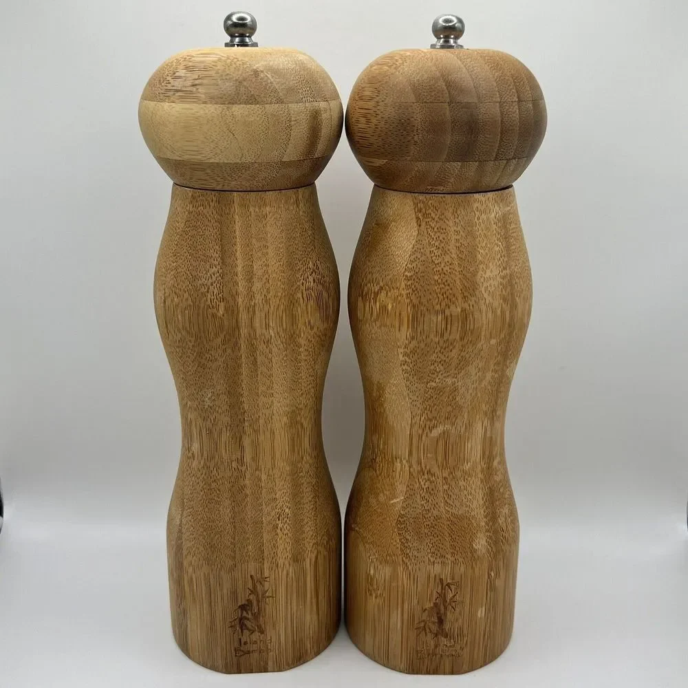 Island Bamboo Pepper  and Salt Grinder/‎ Mill Set